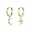 925 Sterling Silver and Gold Plated Pavé Setting CZ Earrings for Women