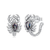 925 Sterling Silver Oxidized Earrings with Pavé CZ for Women