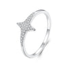 925 Sterling Silver White Gold Plated Ring with Pavé Setting CZ, Size 6.0 for Women