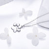 925 Sterling Silver Necklace with SCN Pendant 1.5x1.4cm for Women