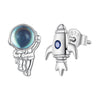 925 Sterling Silver Plated Moonstone Earrings with CZ for Women