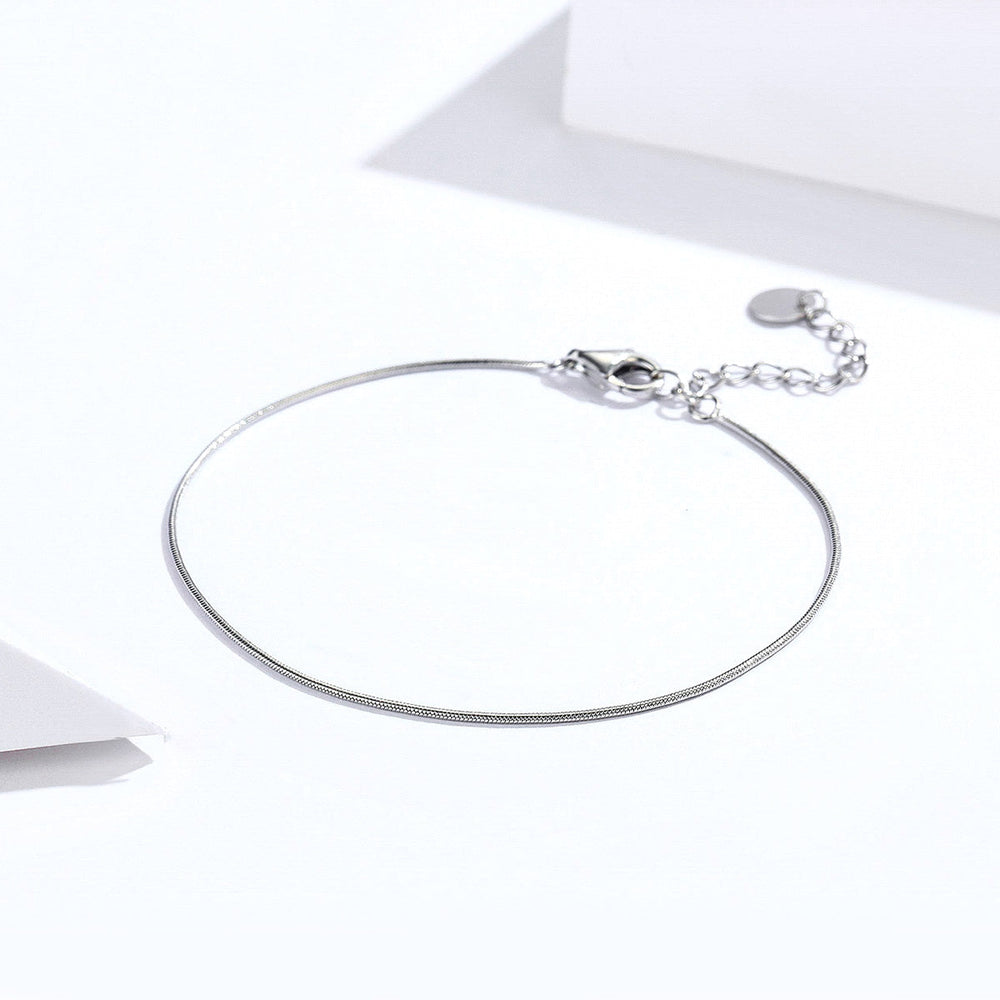 925 Sterling Silver Adjustable Platinum Plated Bracelet for Women