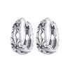 925 Sterling Silver Earrings with Pavé Setting and Oxidized Finish