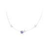 925 Sterling Silver Adjustable Length Necklace with Enamel, CZ Pendant for Women
