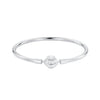 925 Sterling Silver White Gold Plated Bracelet 17.0 cm Inner Diameter 55mm for Women