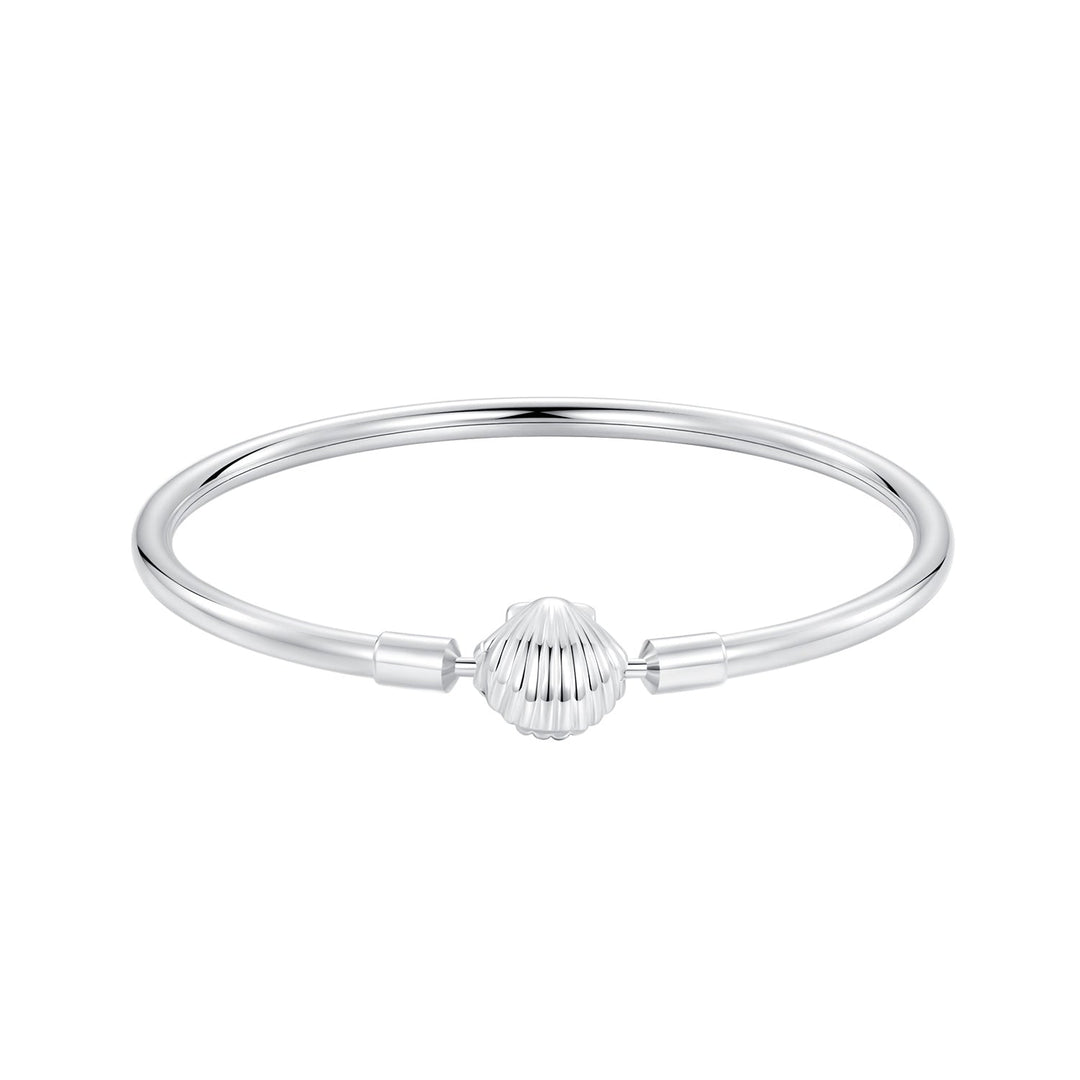925 Sterling Silver White Gold Plated Bracelet 17.0 cm Inner Diameter 55mm for Women