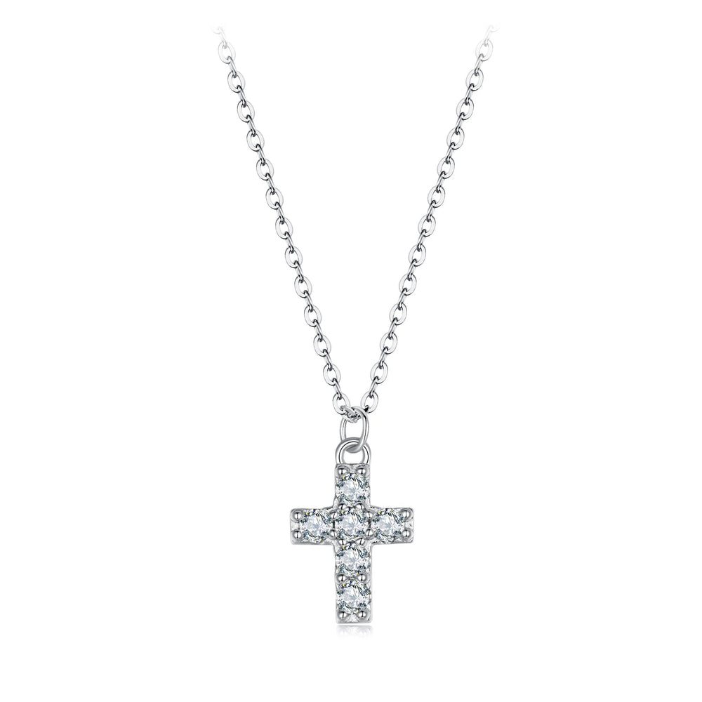 925 Sterling Silver Moissanite Pendant Necklace 40+5cm for Women