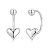 925 Sterling Silver Earrings with White Gold Plating, 1.3x0.58cm for Women