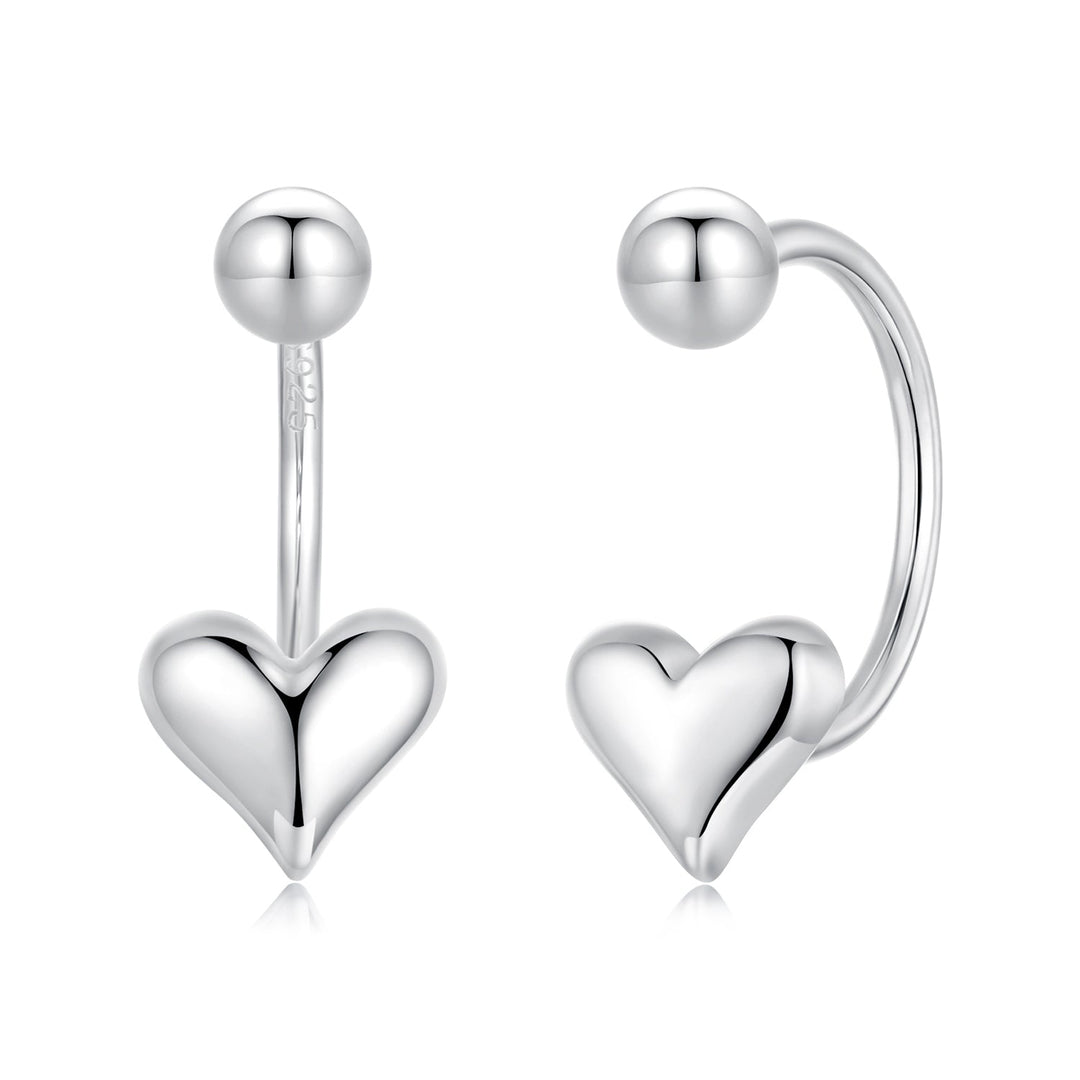 925 Sterling Silver Earrings with White Gold Plating, 1.3x0.58cm for Women