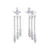 925 Sterling Silver Earrings with White Gold Plating and CZ