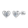 925 Sterling Silver Moissanite Earrings 0.5cm for Women
