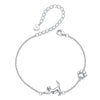 925 Sterling Silver & Plated White Gold Adjustable Bracelet for Women