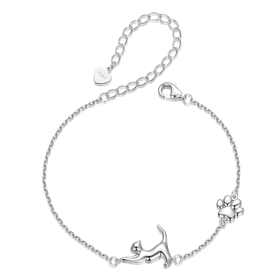 925 Sterling Silver & Plated White Gold Adjustable Bracelet for Women