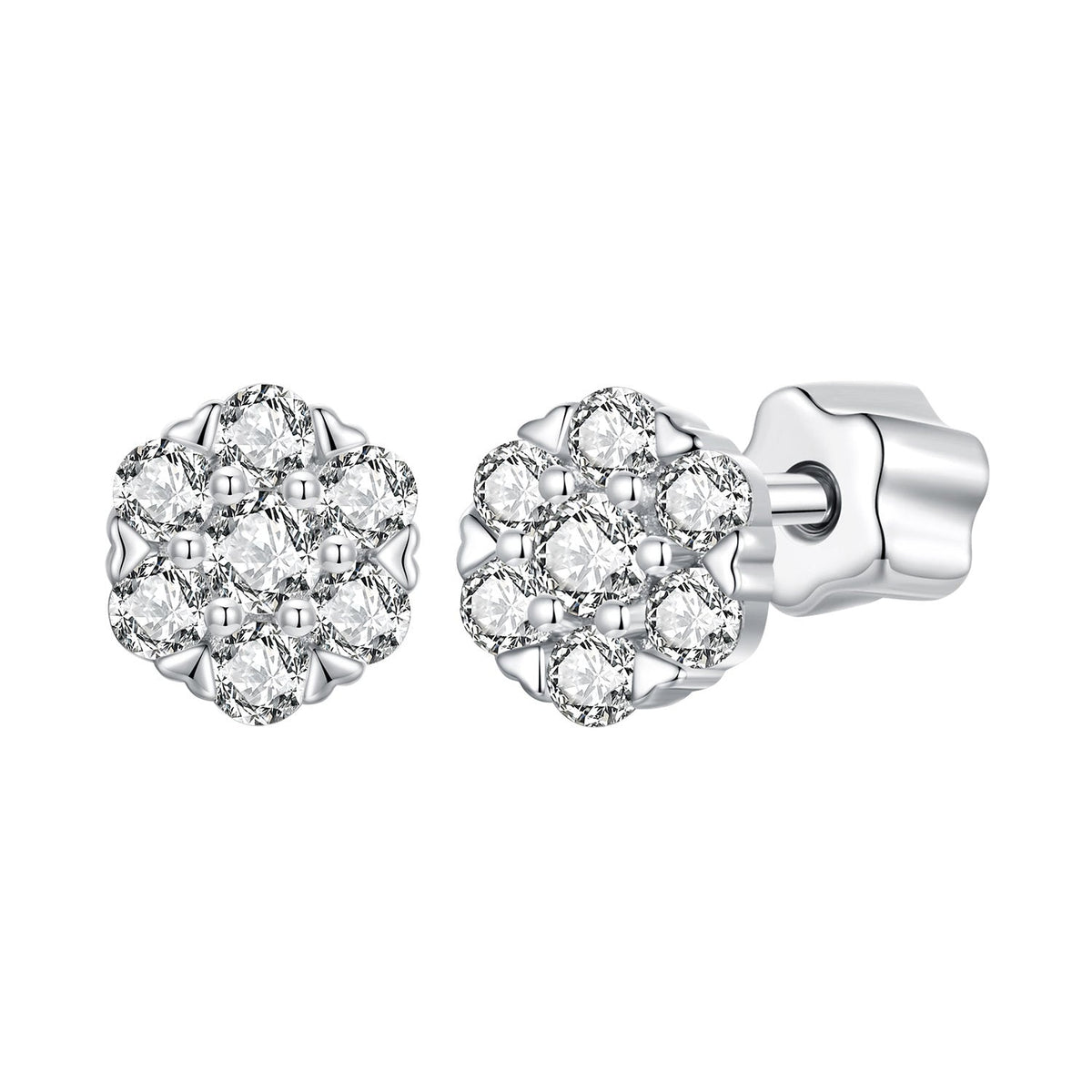 925 Sterling Silver Moissanite 0.15ct/0.027ct Earrings for Women