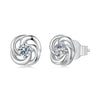 925 Sterling Silver Moissanite Earrings, 0.3cm, White Gold Plated, for Women