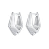 925 Sterling Silver White Gold Plated Earrings 14x6.5mm for Women