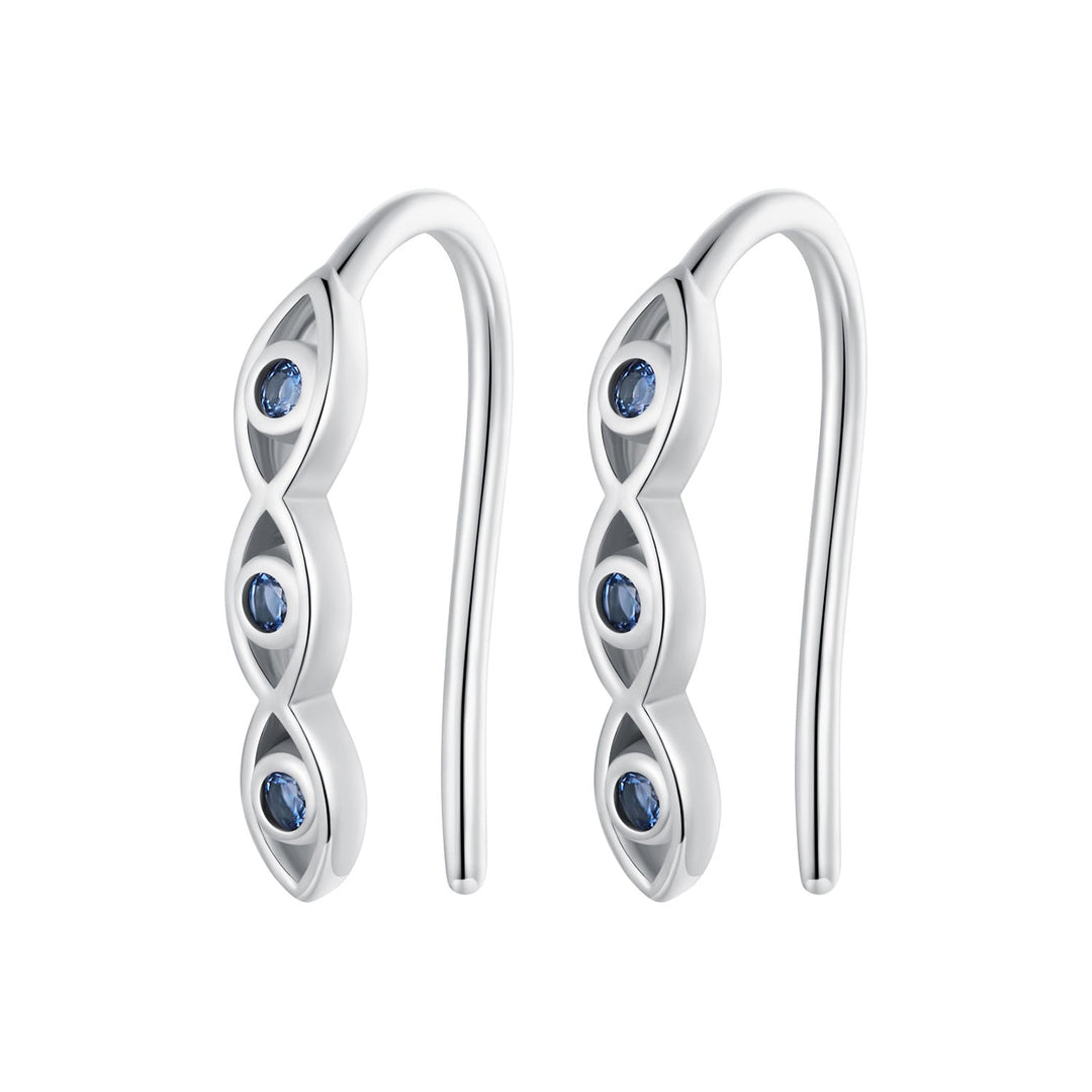 925 Sterling Silver CZ Pavé Earrings 13*2mm for Women