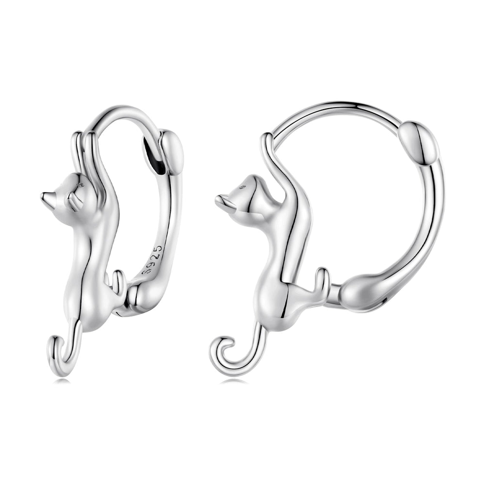 925 Sterling Silver Plated Gold Earrings Size 1.8cm for Women