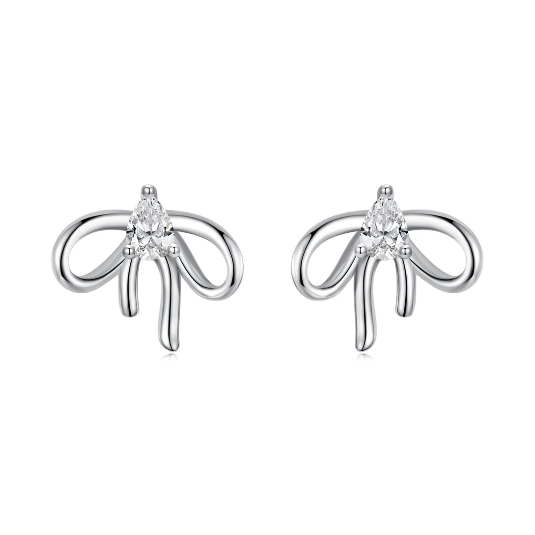 925 Sterling Silver Earrings with Pavé Setting & Oxidized Finish