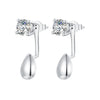 925 Sterling Silver Plated White Gold Earrings with Pavé Setting CZ