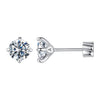 925 Sterling Silver Moissanite Stud Earrings for Women - 0.5ct, 0.6cm Size, White Gold Plated