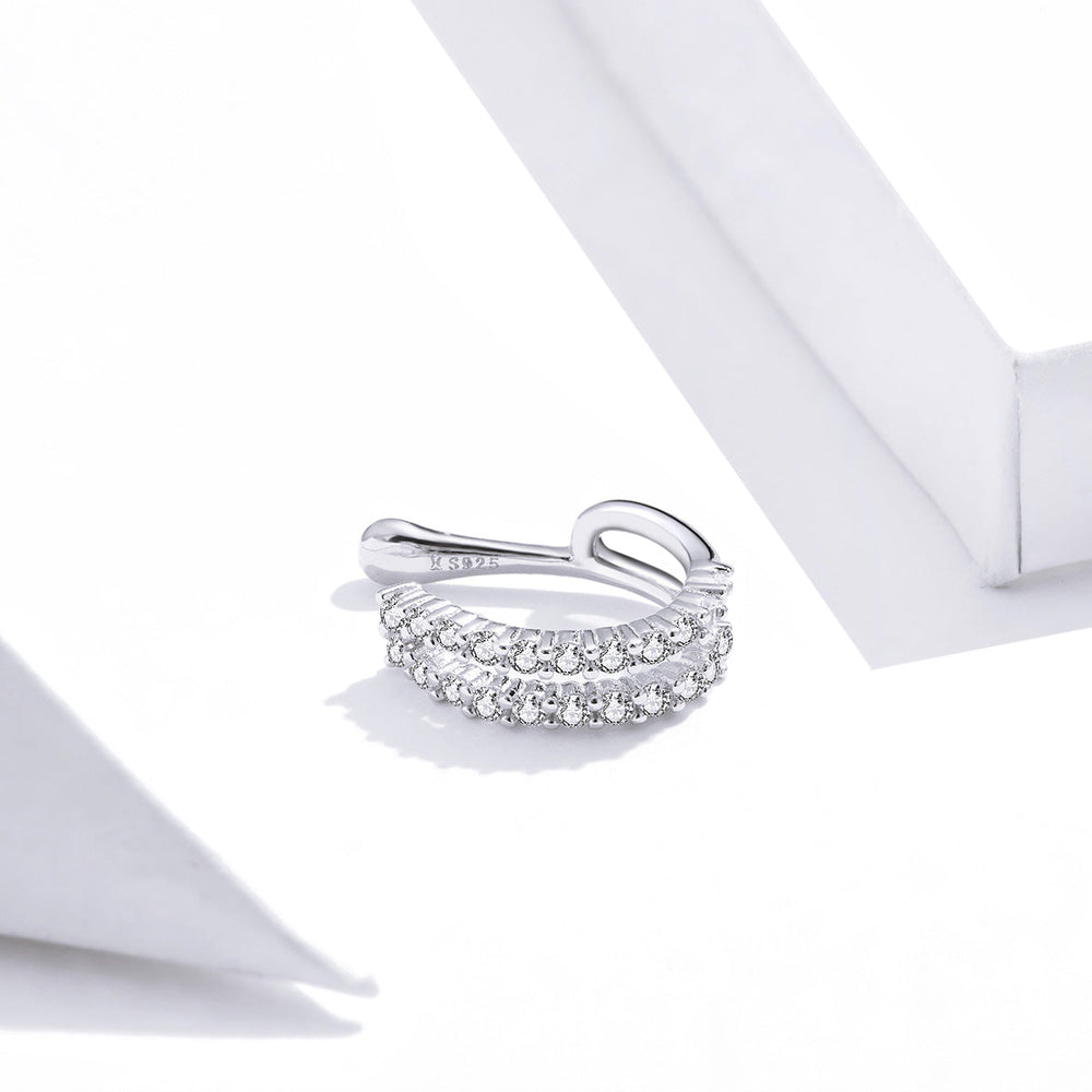 925 Sterling Silver Plated Platinum CZ Earrings