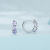 925 Sterling Silver Earrings with Pavé Setting CZ, 1.2x0.45cm, for Women