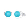 925 Sterling Silver Turquoise Earrings 0.4cm for Women