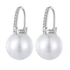 925 Sterling Silver Earrings with Quality Shell Pearl and CZ, 21*11mm, for Women