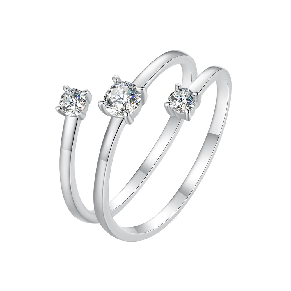 925 Sterling Silver 3mm Moissanite Ring for Women