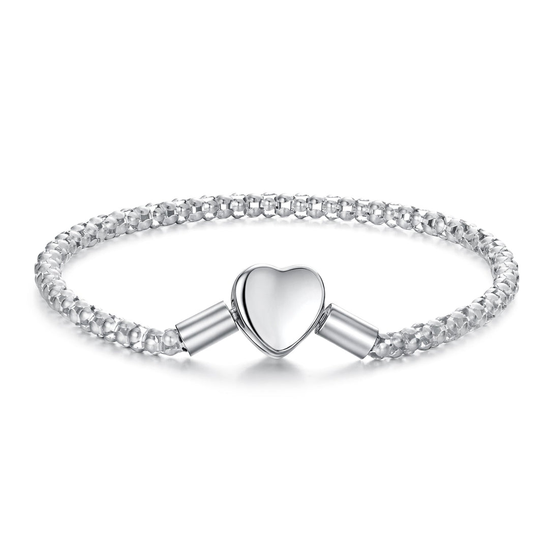 925 Sterling Silver Bracelet 17cm Heart-shaped 1.0cm for Women
