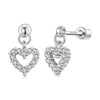 925 Sterling Silver White Gold Plated Pavé CZ Earrings