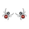 925 Sterling Silver Earrings with Pavé Setting CZ and Transparent Glass