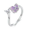 925 Sterling Silver Enamel Flower Ring for Women