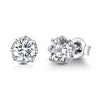 925 Sterling Silver Plated Platinum 0.6cm CZ Earrings