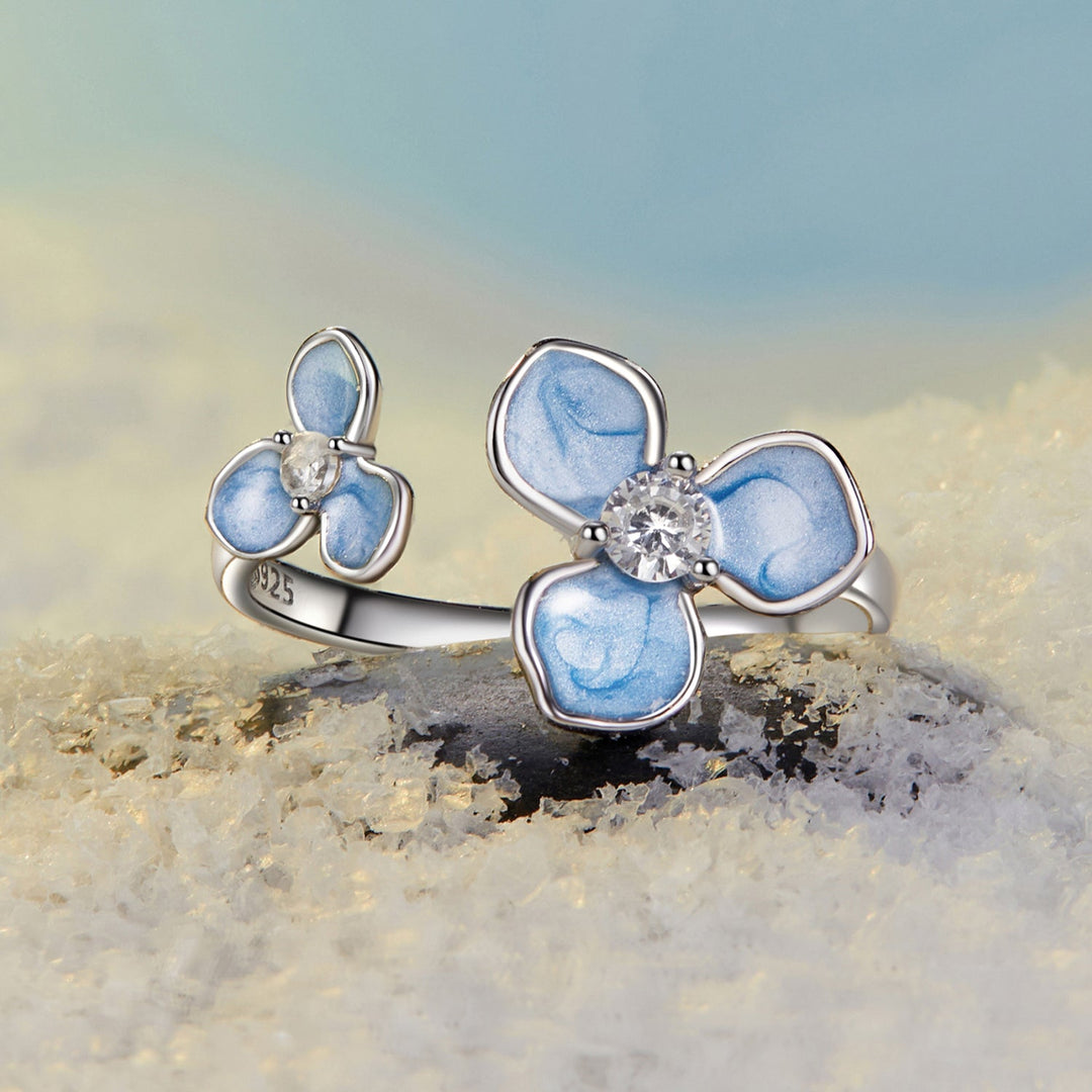 925 Sterling Silver Ring with Enamel Process and Pavé CZ - Stylish & Elegant Design for Women