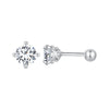 925 Sterling Silver 5mm Moissanite Earrings with White Gold Plating for Women
