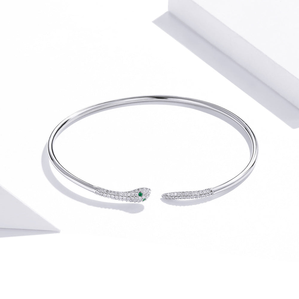 S925 Sterling Silver Bracelet with Pavé Setting CZ 6cm Diameter for Women