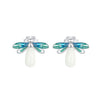 925 Sterling Silver Earrings with Luminous Stone in 10x12mm
