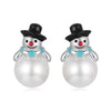 925 Sterling Silver White Gold Plated Quality Shell Pearl Earrings