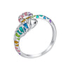 925 Sterling Silver Enamel Process Pavé Setting CZ Ring for Women