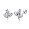 925 Sterling Silver Oxidized Pavé Setting CZ Earrings