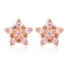 925 Sterling Silver Rose Gold Plated Pavé Setting CZ Earrings