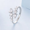 925 Sterling Silver White Gold Plated Pavé Setting Rings for Women