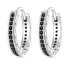 925 Sterling Silver Oxidized Pavé CZ Earrings