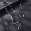 925 Sterling Silver White Gold Plated Adjustable Moissanite Necklace for Women