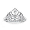 925 Sterling Silver White Gold Plated Ring with Pavé Setting CZ Size 6 for Women