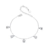 925 Sterling Silver Plated White Gold 12x41mm Pendant Bracelet