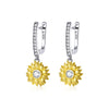 S925 Sterling Silver Plated Gold Pavé Setting CZ Earrings