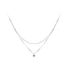 925 Sterling Silver Necklace with 8x6mm Pavé Setting CZ Pendant for Women